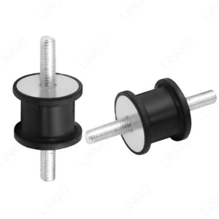 AT-Type Rubber Metal Buffer Block, Double Stud Anti-Vibration Mount M6 M8 M10