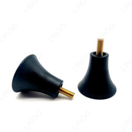 Bell Shaped Plastic Leveling Foot – Threaded Screw Adjustable Mount