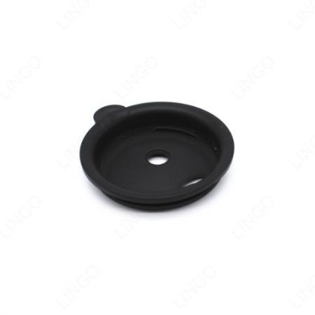 Black Snap-On Plastic Cup Lid – Injection Molded Cover with Outlet Holes