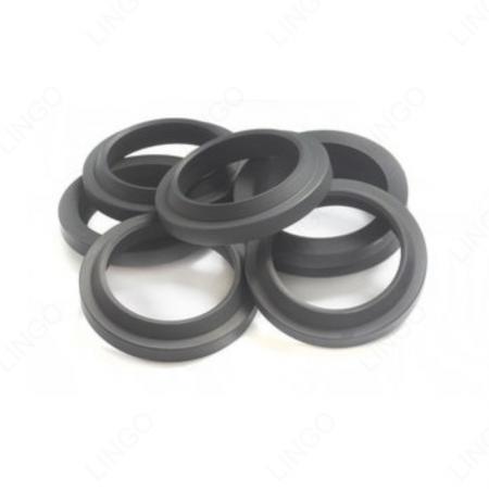 Black Two-Tier Flange Rubber Gaskets, Wear-Resistant Pipe Fitting Sealing Washers
