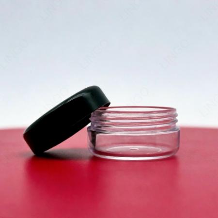 Clear PS Cosmetic Sample Jar | Shatterproof Travel Cream Pot with Screw Lid