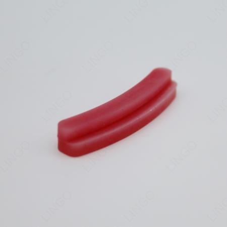 Curved Double Ridge Silicone Anti-Slip Strip, Red Arc Grooved Silicone Buffer Pad