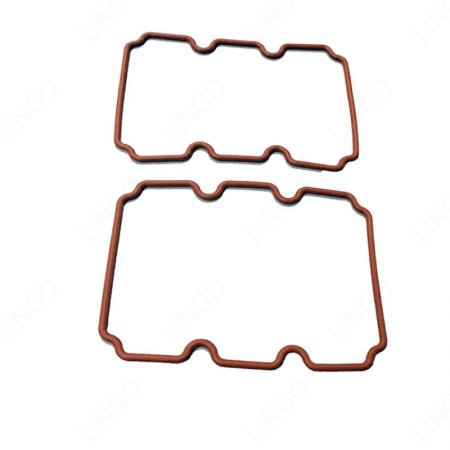 Custom Contoured Silicone Valve Cover Gasket, Red Molded Rubber Seal Frame