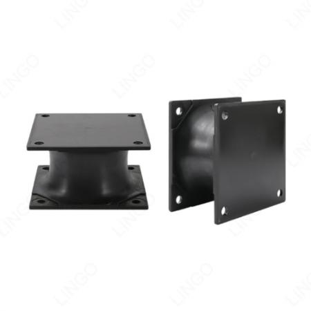 Double Square Flange Rubber Vibration Isolator, Heavy Duty Cylindrical Rubber Shock Mount