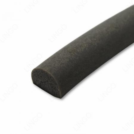 Grey D-Shaped Foam Rubber Seal Strip Self Adhesive Half Round Weatherstrip