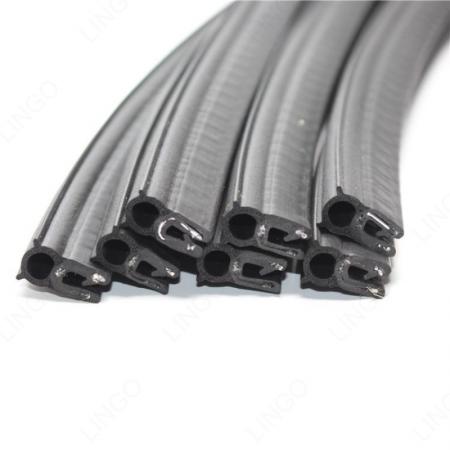 Metal Reinforced D-Bulb Foam EPDM Snap-In Seal Strip For Car Door Cabinet