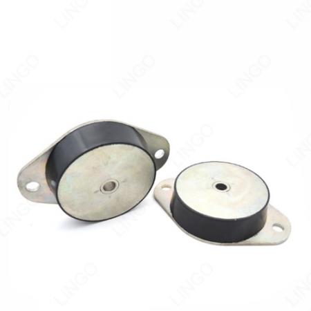 Oval Flange Rubber Shock Mount, Anti-Vibration Isolator with Dual Ear Mounting Plate
