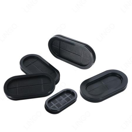Oval Rubber Grommet with Filter Mesh – Double Side Seal for Cables and Fluid Lines