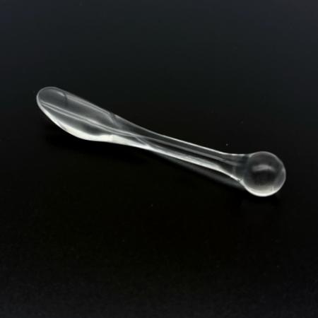 Transparent PC Dual-Tip Skincare Spatula – High-Gloss Injection Molded Cream Scoop