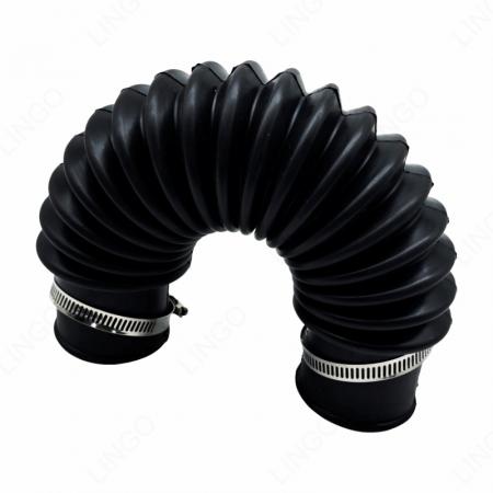 U-Shaped Corrugated Rubber Tube – Ventilation Dust Bellows with Clamps