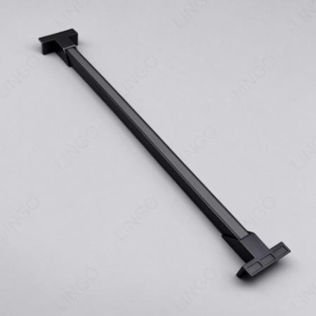 Wardrobe Hanging Rod Assembly – Metal Core with Plastic End Brackets & Rubber Strip